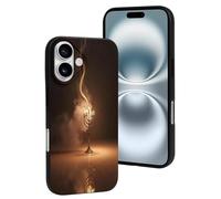 TZTTZT Compatible with iPhone 16 Case - Modern Candle Print No.26 Phone Case Compatible with iPhone 16 Cases Cute for Women Men, Resists Scratches Black