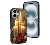 TZTTZT Compatible with iPhone 16 Case - Modern Candle Print No.27 Phone Case Compatible with iPhone 16 Cases Cute for Women Men, Resists Scratches Black