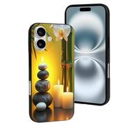 TZTTZT Compatible with iPhone 16 Case - Modern Candle Print No.36 Phone Case Compatible with iPhone 16 Cases Cute for Women Men, Resists Scratches Black