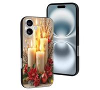 TZTTZT Compatible with iPhone 16 Case - Modern Candle Print No.6 Phone Case Compatible with iPhone 16 Cases Cute for Women Men, Resists Scratches Black