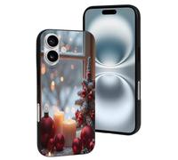 TZTTZT Compatible with iPhone 16 Case - Modern Candle Print No.8 Phone Case Compatible with iPhone 16 Cases Cute for Women Men, Resists Scratches Black