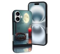 TZTTZT Compatible with iPhone 16 Case - Modern Candle Red Print No.16 Phone Case Compatible with iPhone 16 Cases Cute for Women Men, Resists Scratches