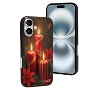 TZTTZT Compatible with iPhone 16 Case - Modern Candle Red Print No.31 Phone Case Compatible with iPhone 16 Cases Cute for Women Men, Resists Scratches