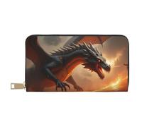 TZTTZT Cool Black Dragon-E Print Wallet Women, Leather Bifold Multi Card Wallet, Long Purse Women's Wallets