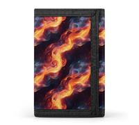 TZTTZT Cool Blue And Red Flames Print Wallet for Men, Small Men's Bifold Wallet, 8 Credit Card Holder Slim Minimalist Front Pocket