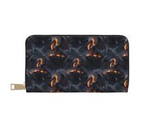 TZTTZT Cool Fire Mountain Dragon Print Wallet Women, Leather Bifold Multi Card Wallet, Long Purse Women's Wallets
