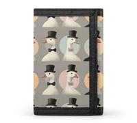 TZTTZT Cool Gentleman Goose Print Wallet for Men, 8 Credit Card Holder Slim Minimalist Front Pocket Small Mens Bifold Wallets