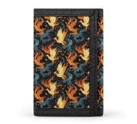 TZTTZT Cool Phoenix Flame Print Wallet for Men, 8 Credit Card Holder Slim Minimalist Front Pocket Small Mens Bifold Wallets