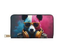 TZTTZT Cool Pink Panda Print Wallet Women, Leather Bifold Multi Card Wallet, Long Purse Women's Wallets