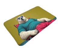 TZTTZT Cool Red Bear-A Print Bathroom Rugs 30x20 Inches, Absorbent Non Slip Bath Mat Rugs, Machine Washable Shower Rug Bath Mats for Bathroom
