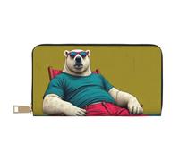 TZTTZT Cool Red Bear-A Print Wallet Women, Leather Bifold Multi Card Wallet, Long Purse Women's Wallets