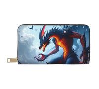 TZTTZT Cool Red Dragon Print Wallet Women, Leather Bifold Multi Card Wallet, Long Purse Women's Wallets
