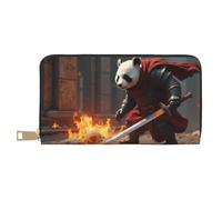 TZTTZT Cool Red Panda Warrior-A Print Wallet Women, Leather Bifold Multi Card Wallet, Long Purse Women's Wallets