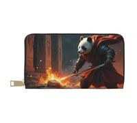 TZTTZT Cool Red Panda Warrior-B Print Wallet Women, Leather Bifold Multi Card Wallet, Long Purse Women's Wallets