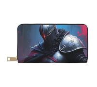 TZTTZT Cool Silver Knight Print Wallet Women, Leather Bifold Multi Card Wallet, Long Purse Women's Wallets