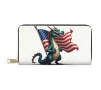 TZTTZT Cool Teal Dragon-A Print Wallet Women, Leather Bifold Multi Card Wallet, Long Purse Women's Wallets