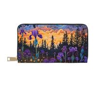 TZTTZT Cosmic Irises At Twilight Wallet Women, Leather Bifold Multi Card Wallet, Women's Wallets Long Purse