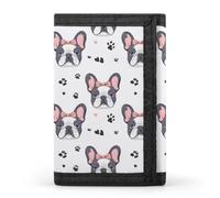 TZTTZT Cute Bow Pug Print Wallet for Men, Small Men's Bifold Wallet, 8 Credit Card Holder Slim Minimalist Front Pocket
