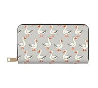 TZTTZT Cute Cartoon Goose Print Wallet Women, Leather Bifold Multi Card Wallet, Long Purse Women's Wallets
