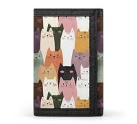 TZTTZT Cute Colorful Cat Print Wallet for Men, Small Men's Bifold Wallet, 8 Credit Card Holder Slim Minimalist Front Pocket