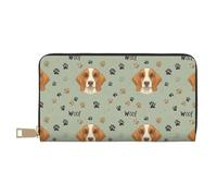 TZTTZT Cute Dog Paws Print Wallet Women, Leather Bifold Multi Card Wallet, Long Purse Women's Wallets
