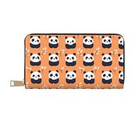 TZTTZT Cute Flower Panda Print Wallet Women, Leather Bifold Multi Card Wallet, Long Purse Women's Wallets