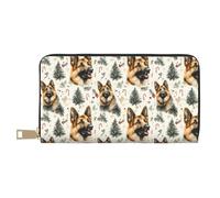 TZTTZT Cute German Shepherds Print Wallet Women, Leather Bifold Multi Card Wallet, Long Purse Women's Wallets