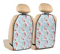 TZTTZT Cute Goldfish (A) Print Kick Mats Back Seat Protector 2 Pack, X-Large Kick Mats Protect from Dirt, Mud, Car Back Seat Cover Protector with 3 Organizers, Car Accessories