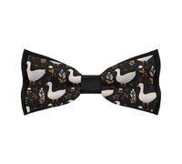 TZTTZT Cute Goose White Print Bow Ties for Men - Adjustable Men's Bowtie, Pre-tied Bow Ties for Men Wedding Party