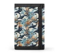 TZTTZT Cute Killer Whale Print Wallet for Men, Small Men's Bifold Wallet, 8 Credit Card Holder Slim Minimalist Front Pocket