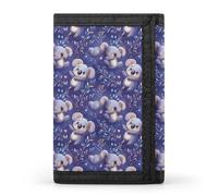TZTTZT Cute Koala Night Print Wallet for Men, 8 Credit Card Holder Slim Minimalist Front Pocket Small Mens Bifold Wallets