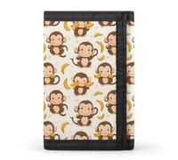 TZTTZT Cute Monkey Banana Print Wallet for Men, 8 Credit Card Holder Slim Minimalist Front Pocket Small Mens Bifold Wallets