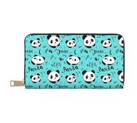 TZTTZT Cute Panda 1 Print Wallet Women, Leather Bifold Multi Card Wallet, Long Purse Women's Wallets