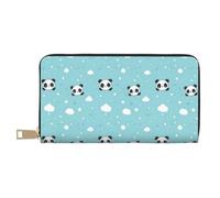 TZTTZT Cute Panda Cloud Print Wallet Women, Leather Bifold Multi Card Wallet, Long Purse Women's Wallets