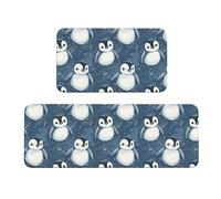 TZTTZT Cute Penguins Print Kitchen Mats for Floor 2 Piece - Anti Fatigue Mats for Kitchen Floor, Non Slip Washable Rugs Home Decor