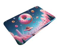 TZTTZT Cute Pink Donut Planet Print Bathroom Rugs 30x20 Inches, Absorbent Non Slip Bath Mat Rugs, Machine Washable Shower Rug Bath Mats for Bathroom