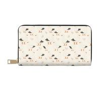 TZTTZT Cute White Goose Print Wallet Women, Leather Bifold Multi Card Wallet, Long Purse Women's Wallets