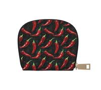 TZTTZT Cyber Chili Peppers Print Credit Card Holder for Women, Card Case Wallet, Leather Credit Cards Holder Wallet