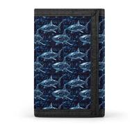 TZTTZT Cyber ??Cool Shark Print Wallet for Men, 8 Credit Card Holder Slim Minimalist Front Pocket Small Mens Bifold Wallets