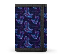 TZTTZT Cyber Cowboy Boots Print Wallet for Men, Small Men's Bifold Wallet, 8 Credit Card Holder Slim Minimalist Front Pocket