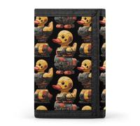 TZTTZT Cyber Cute Duck Print Wallet for Men, Small Men's Bifold Wallet, 8 Credit Card Holder Slim Minimalist Front Pocket