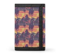 TZTTZT Cyber ??Retro Western Cowboy Print Wallet for Men, 8 Credit Card Holder Slim Minimalist Front Pocket Small Mens Bifold Wallets