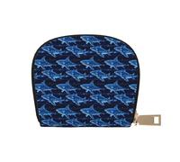 TZTTZT Cyber Shark Blue Print Credit Card Holder for Women, Card Case Wallet, Leather Credit Cards Holder Wallet