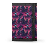 TZTTZT Cyber Western Cowboy Print Wallet for Men, Small Men's Bifold Wallet, 8 Credit Card Holder Slim Minimalist Front Pocket
