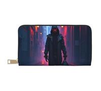 TZTTZT Dark Cool Street Walker Print Wallet Women, Leather Bifold Multi Card Wallet, Long Purse Women's Wallets