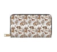 TZTTZT Deer Bear Fox Owl Rabbit Bird Tree Wallet Women, Leather Bifold Multi Card Wallet, Women's Wallets Long Purse