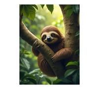 TZTTZT Diamond Art Kits for Adults - Adorable Sloth in Lush Greenery Diamond Painting Kits for Adults Beginner, 12x16 in Frameless Diamond Painting Kit for Home Wall Decor