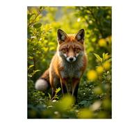 TZTTZT Diamond Art Kits for Adults - Auburn Fox in Lush Greenery Diamond Painting Kits for Adults Beginner, 12x16 in Frameless Diamond Painting Kit for Home Wall Decor