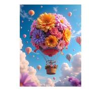 TZTTZT Diamond Art Kits for Adults - Balloon Flowers Sky Clouds Dreams Diamond Painting Kits for Adults Beginner, 12x16 in Frameless Diamond Painting Kit for Home Wall Decor