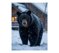 TZTTZT Diamond Art Kits for Adults - Bear Snowy Day Cabin Retreat Diamond Painting Kits for Adults Beginner, Frameless Diamond Painting Craft for Home Wall Decor